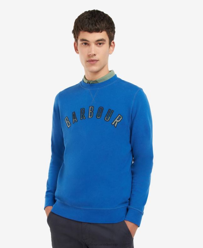 Barbour Clothing Men Monaco Blue Debson Crew Jumper 2BB2F1034