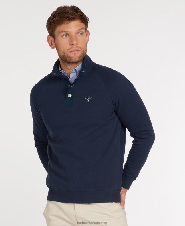 Barbour Clothing Men Navy Half Snap Sweatshirt 2BB2F978