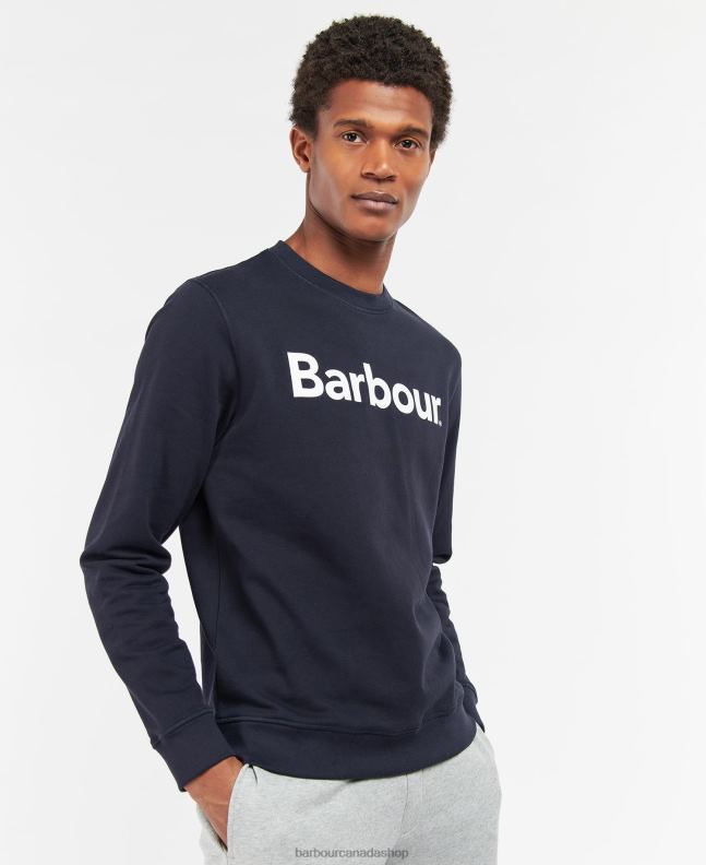 Barbour Clothing Men Navy Logo Crew-Neck Sweatshirt 2BB2F1028