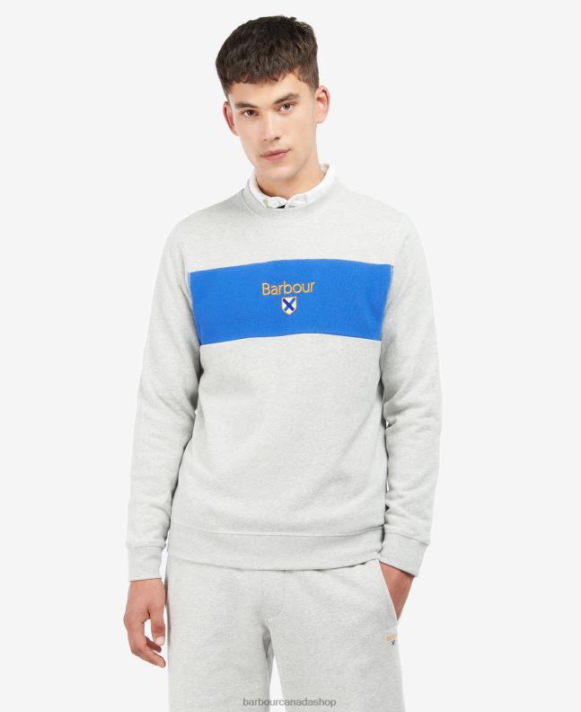 Barbour Clothing Men Neutral Honor Panel Crew Sweatshirt 2BB2F1049