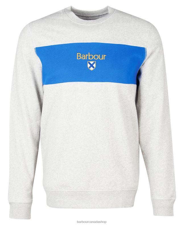 Barbour Clothing Men Neutral Honor Panel Crew Sweatshirt 2BB2F1049