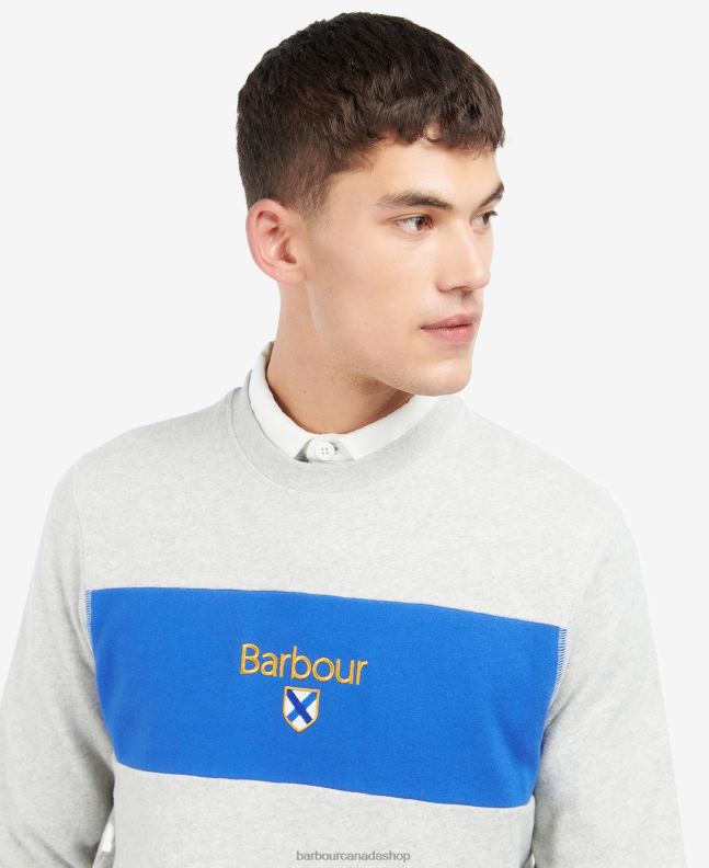 Barbour Clothing Men Neutral Honor Panel Crew Sweatshirt 2BB2F1049