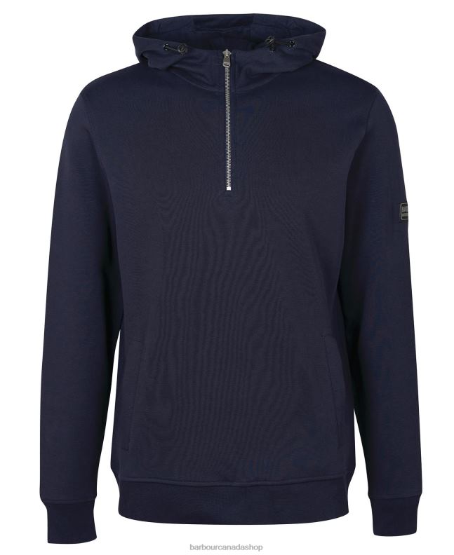 Barbour Clothing Men Night Sky Hoxton Half-Zip Hoodie 2BB2F1064