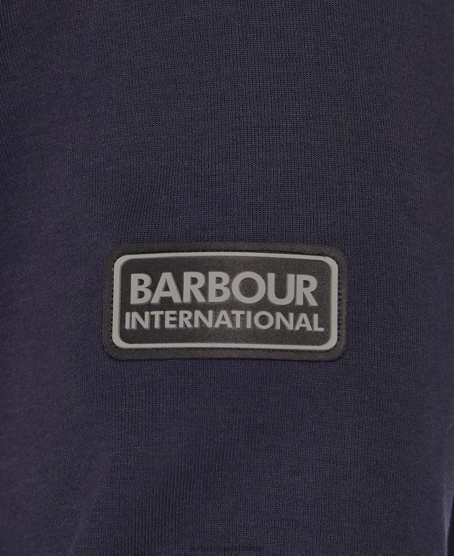 Barbour Clothing Men Night Sky Hoxton Half-Zip Hoodie 2BB2F1064