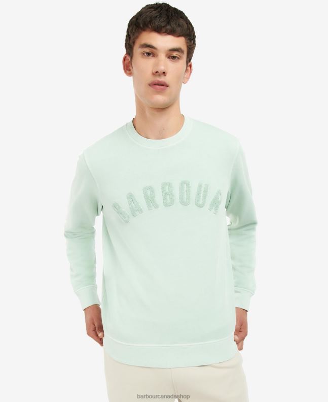 Barbour Clothing Men Powder Blue Large Logo Crew Neck Sweater 2BB2F1041