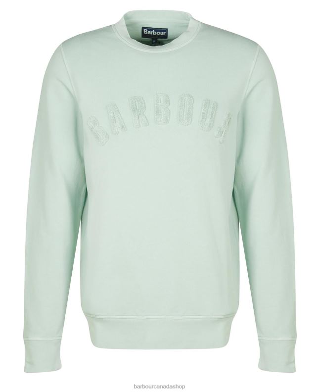 Barbour Clothing Men Powder Blue Large Logo Crew Neck Sweater 2BB2F1041