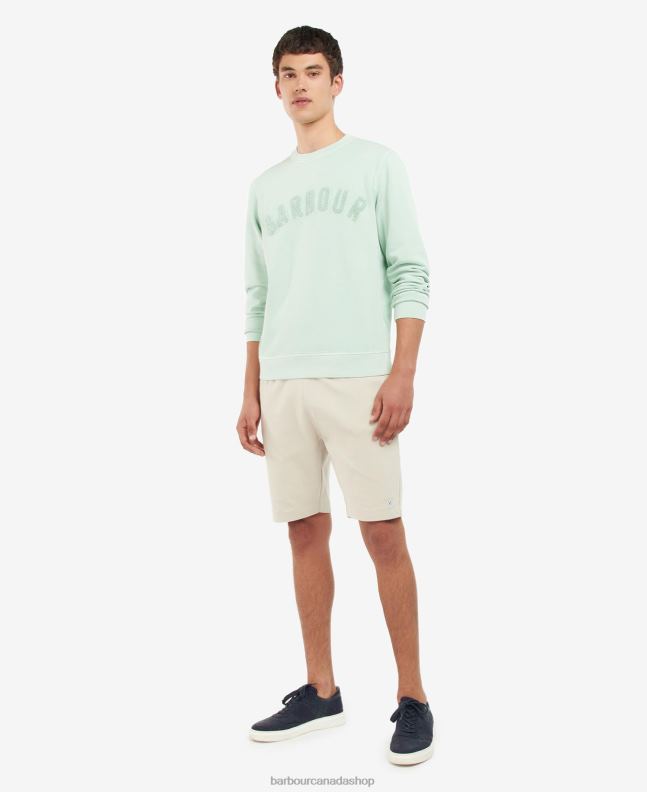 Barbour Clothing Men Powder Blue Large Logo Crew Neck Sweater 2BB2F1041