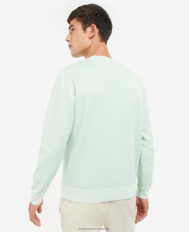 Barbour Clothing Men Powder Blue Large Logo Crew Neck Sweater 2BB2F1041