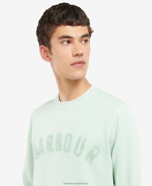Barbour Clothing Men Powder Blue Large Logo Crew Neck Sweater 2BB2F1041