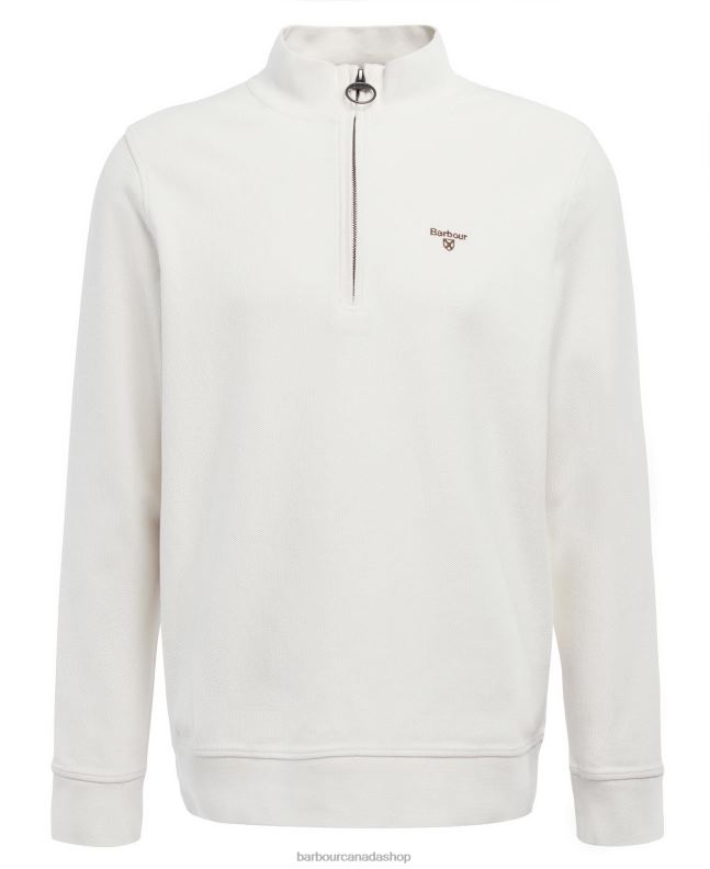 Barbour Clothing Men White smoke Birkrigg Half Zip Sweatshirt 2BB2F991