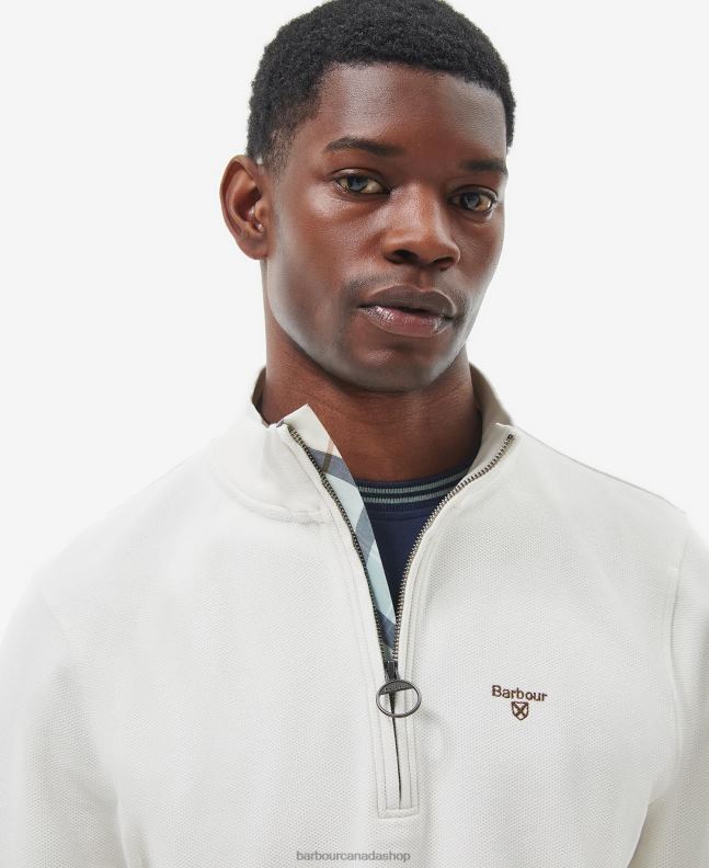 Barbour Clothing Men White smoke Birkrigg Half Zip Sweatshirt 2BB2F991