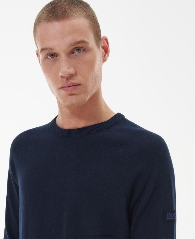 Barbour Clothing Men Anthracite Marl Cotton Crew Neck Sweater 2BB2F1086