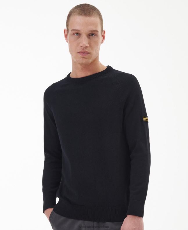 Barbour Clothing Men Anthracite Marl Cotton Crew Neck Sweater 2BB2F1106
