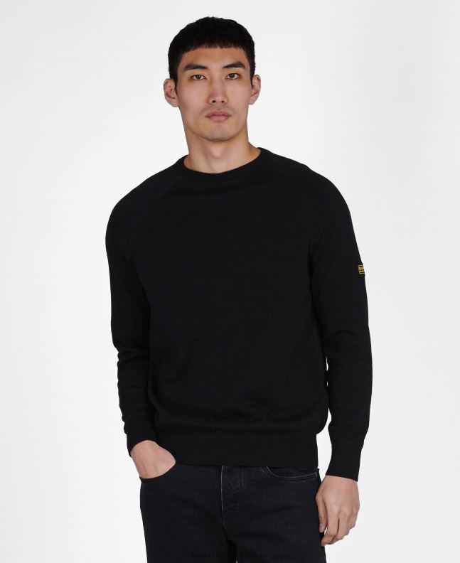 Barbour Clothing Men Anthracite Marl Cotton Crew Neck Sweater 2BB2F1106