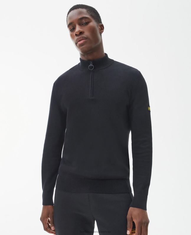 Barbour Clothing Men Anthracite Marl Cotton Half Zip Sweater 2BB2F1105