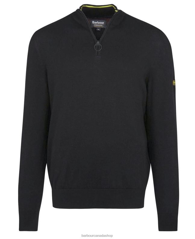 Barbour Clothing Men Anthracite Marl Cotton Half Zip Sweater 2BB2F1105