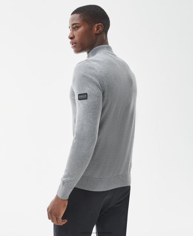 Barbour Clothing Men Anthracite Marl Cotton Half Zip Sweater 2BB2F1107