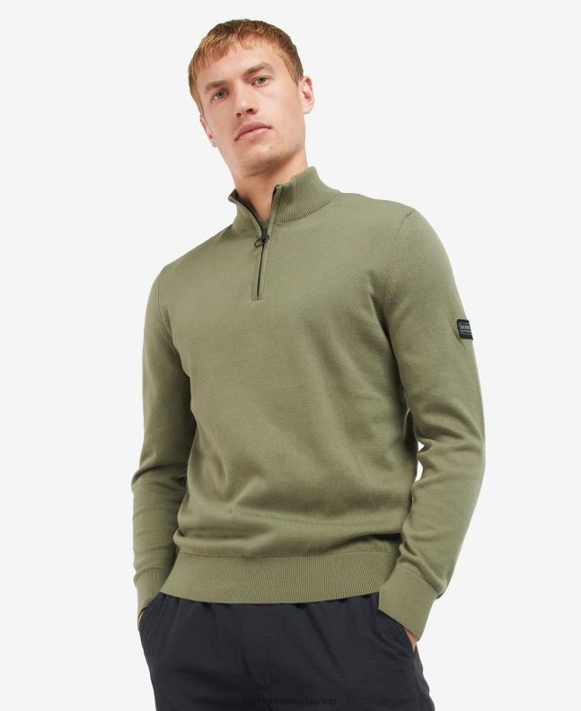 Barbour Clothing Men Anthracite Marl Cotton Half Zip Sweater 2BB2F1118