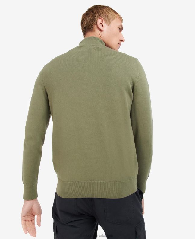 Barbour Clothing Men Anthracite Marl Cotton Half Zip Sweater 2BB2F1118