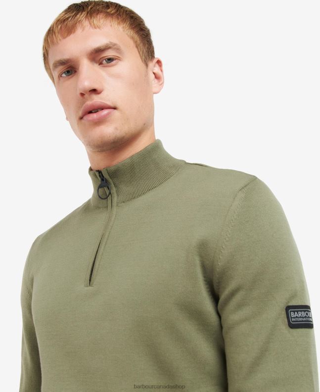 Barbour Clothing Men Anthracite Marl Cotton Half Zip Sweater 2BB2F1118