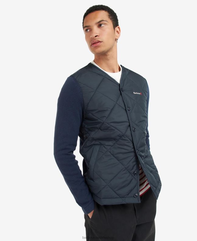 Barbour Clothing Men Classic Navy Craghead Quilted Cardigan 2BB2F1095
