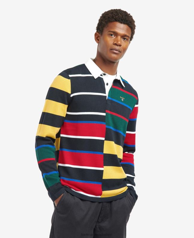 Barbour Clothing Men Classic Navy Radcliffe Knitted Rugby Shirt 2BB2F1116