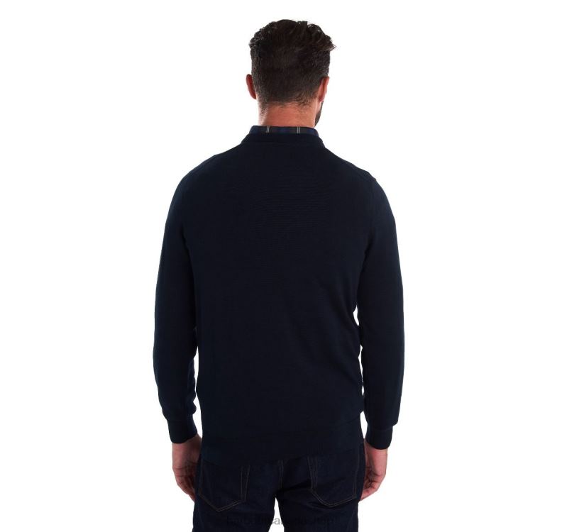 Barbour Clothing Men CobaLight Marl Pima Cotton V-Neck Sweater 2BB2F1087