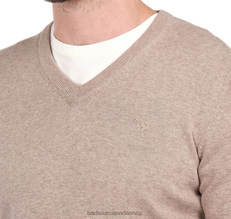 Barbour Clothing Men CobaLight Marl Pima Cotton V-Neck Sweater 2BB2F1091