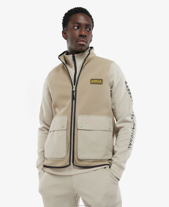 Barbour Clothing Men Concrete Oak Fleece Gilet 2BB2F1133