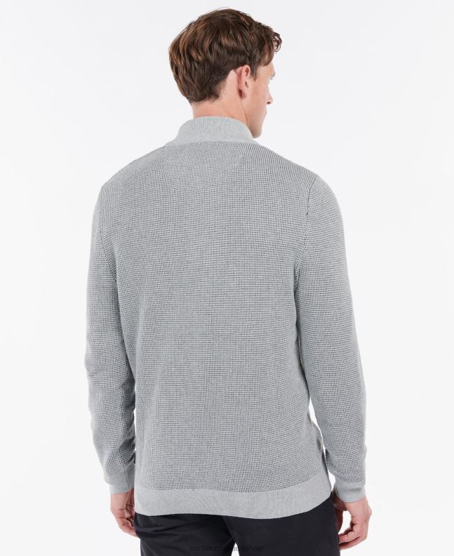 Barbour Clothing Men Grey Marl Malcolm Half Button Jumper 2BB2F1108