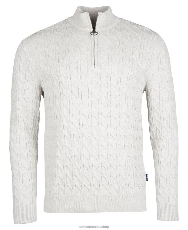 Barbour Clothing Men Light Moss Cable Knit Half Zip 2BB2F1090