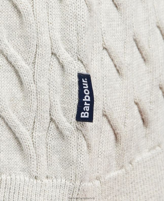 Barbour Clothing Men Light Moss Cable Knit Half Zip 2BB2F1090