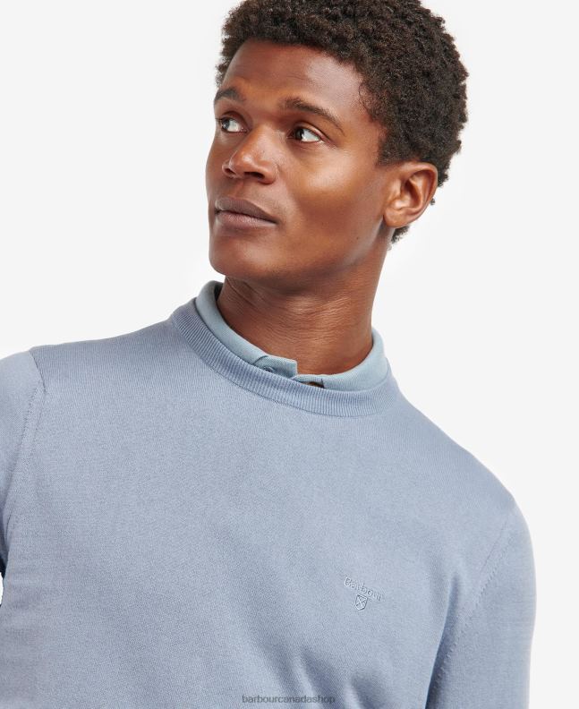 Barbour Clothing Men Light Moss Light Cotton Crew Neck Sweater 2BB2F1126