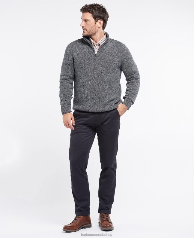 Barbour Clothing Men Navy Cotton Twist Nelson Half Zip 2BB2F1101