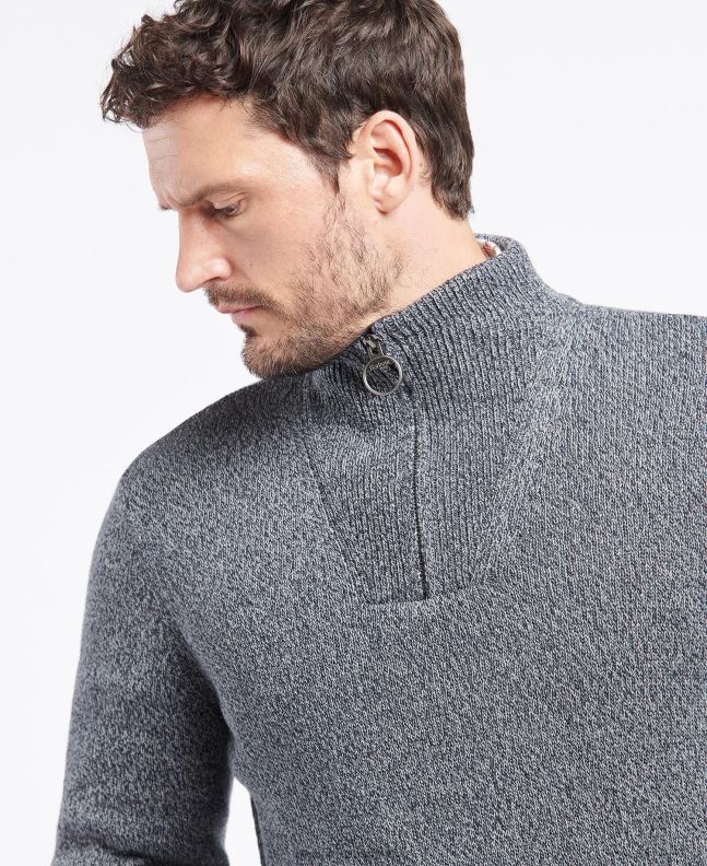 Barbour Clothing Men Navy Cotton Twist Nelson Half Zip 2BB2F1101