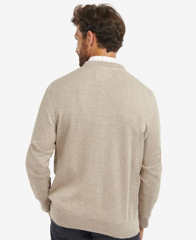 Barbour Clothing Men Olive Marl Firle Knitted Crew Neck Jumper 2BB2F1110