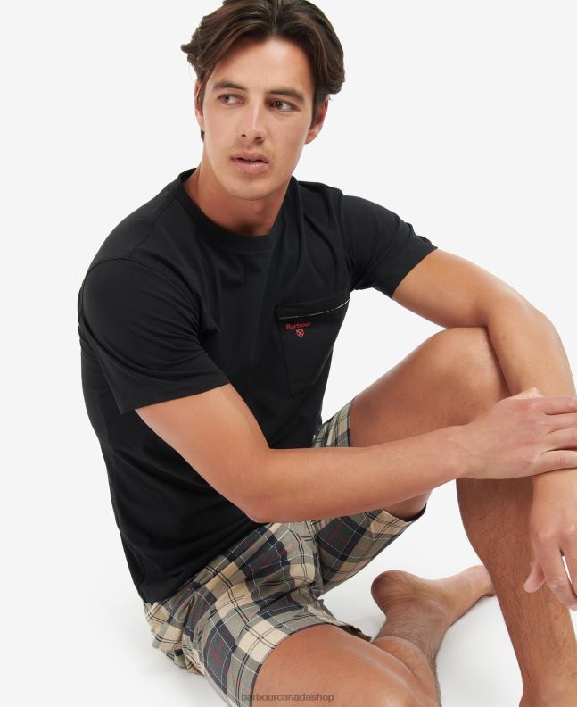 Barbour Clothing Men Summer Navy Tartan Bailes PJ Set 2BB2F1240