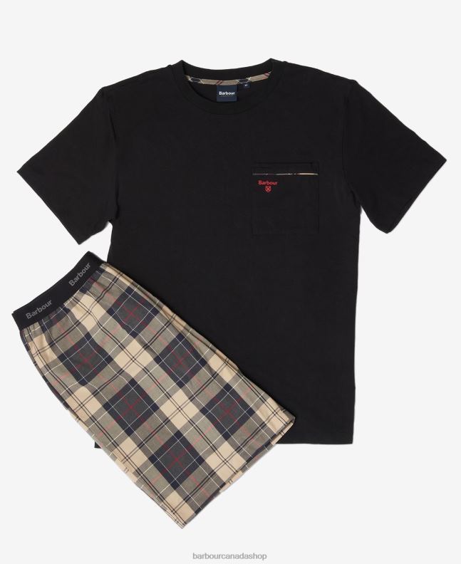 Barbour Clothing Men Summer Navy Tartan Bailes PJ Set 2BB2F1240