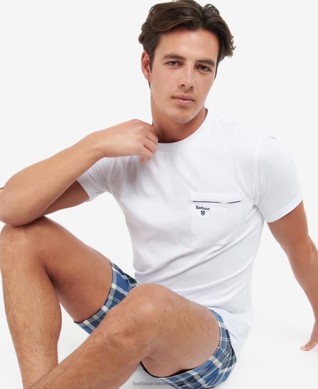 Barbour Clothing Men Summer Navy Tartan Bailes PJ Set 2BB2F1243