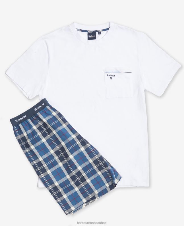 Barbour Clothing Men Summer Navy Tartan Bailes PJ Set 2BB2F1243