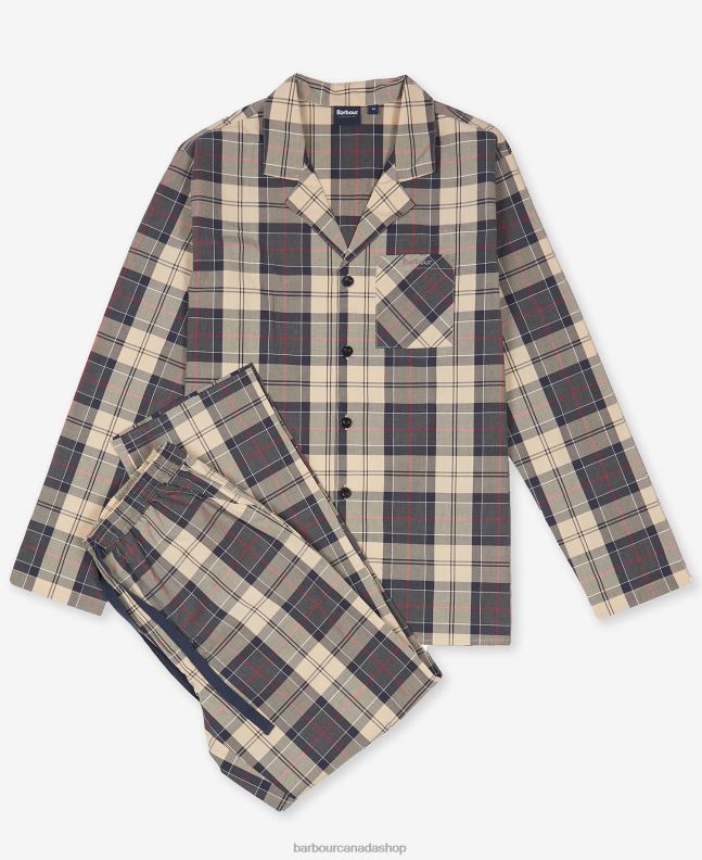 Barbour Clothing Men Summer Navy Tartan Carlisle PJ Set 2BB2F1242