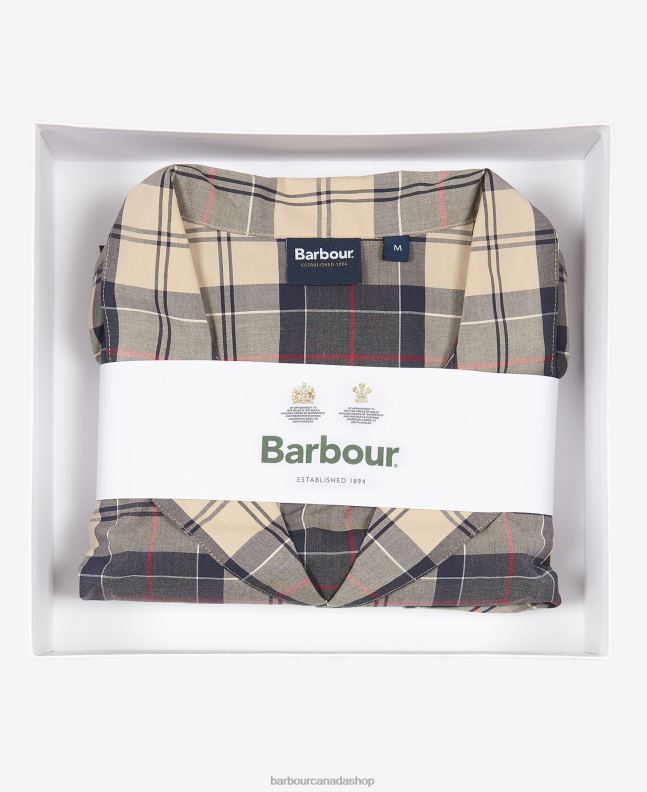 Barbour Clothing Men Summer Navy Tartan Carlisle PJ Set 2BB2F1242