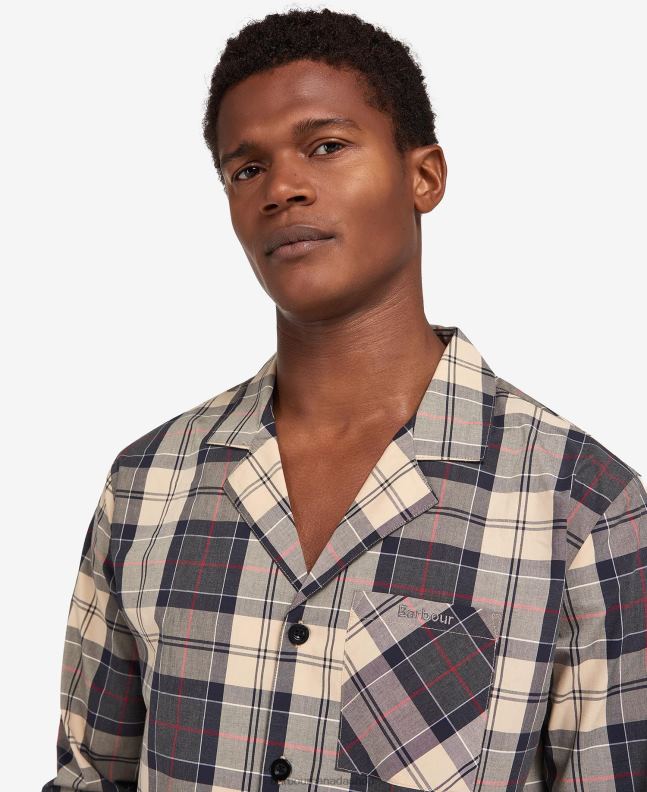 Barbour Clothing Men Summer Navy Tartan Carlisle PJ Set 2BB2F1242