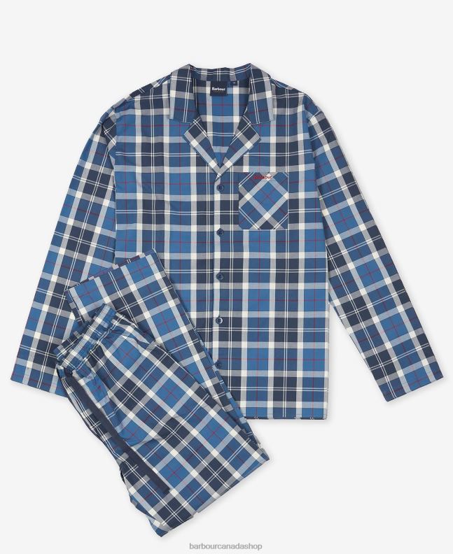 Barbour Clothing Men Summer Navy Tartan Carlisle PJ Set 2BB2F1244