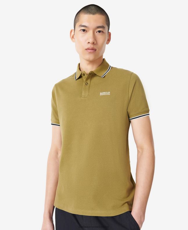 Barbour Clothing Men Archive Olive Rider Tipped Polo Shirt 2BB2F671