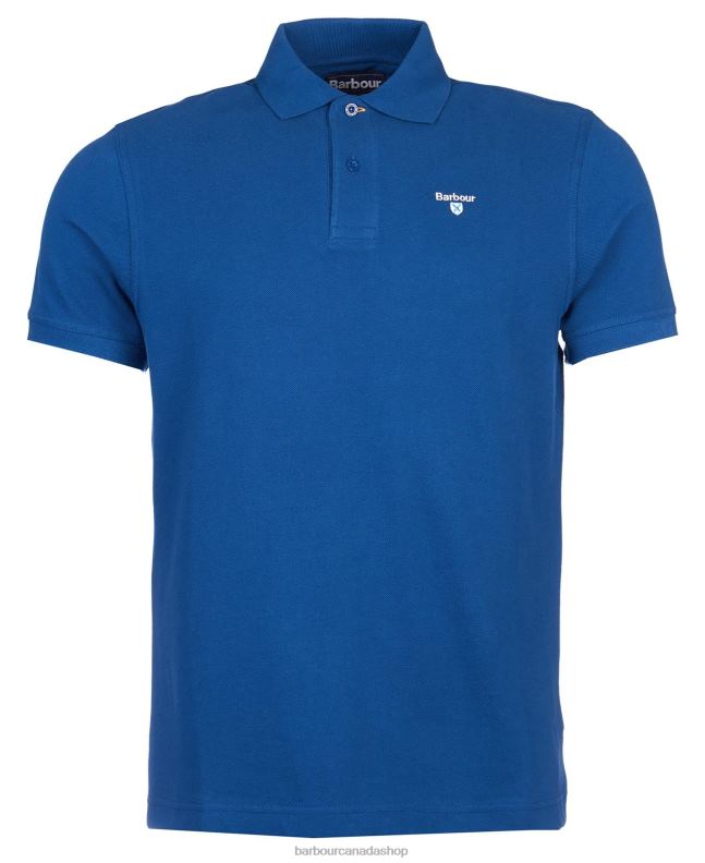 Barbour Clothing Men Atlantic Blue Sports Polo Shirt 2BB2F580
