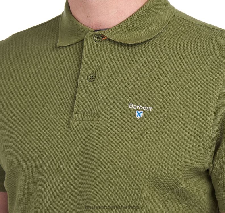 Barbour Clothing Men Black/Stone Tartan Pique Polo Shirt 2BB2F577