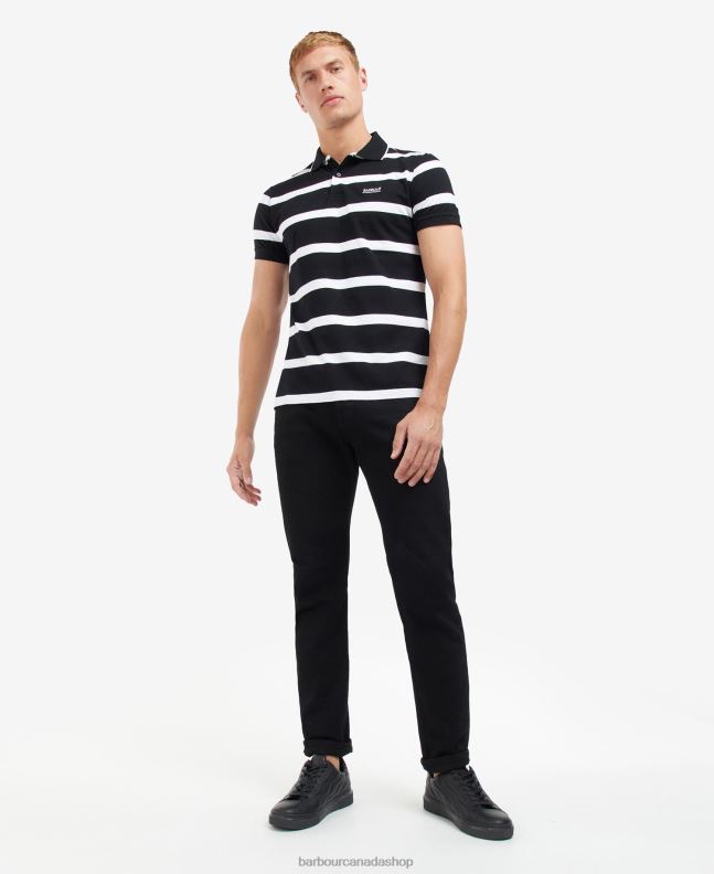 Barbour Clothing Men Blue Horizon/White Cobain Striped Polo Shirt 2BB2F692