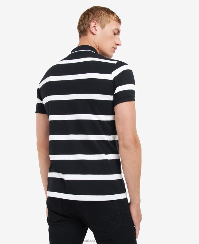 Barbour Clothing Men Blue Horizon/White Cobain Striped Polo Shirt 2BB2F692