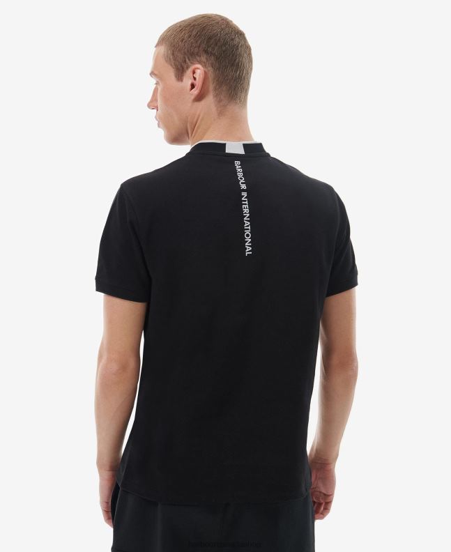 Barbour Clothing Men Classic Black Lewis Sports Polo Shirt 2BB2F675
